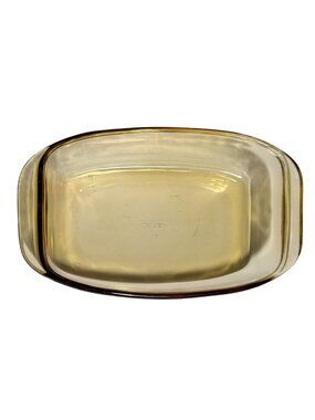 Vintage Mexico Amber Glass Baking Dish Rectangular 1.5 Quart Ovenware